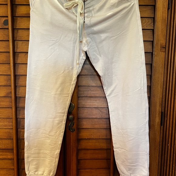 NWT Monrow Supersoft Fleece Girlfriend Sweats in Taupe Medium - Picture 2 of 3